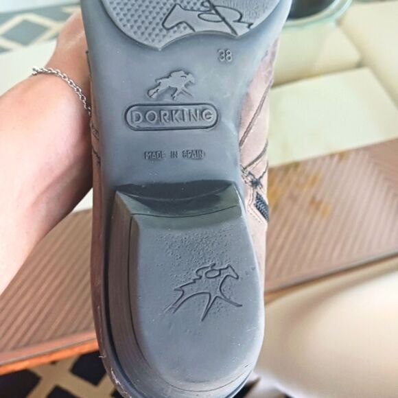 Dorking by Fluchos Vintage Brownish/Grey Mid Calf Leather Boots Sz 38/7.5 - Picture 12 of 16